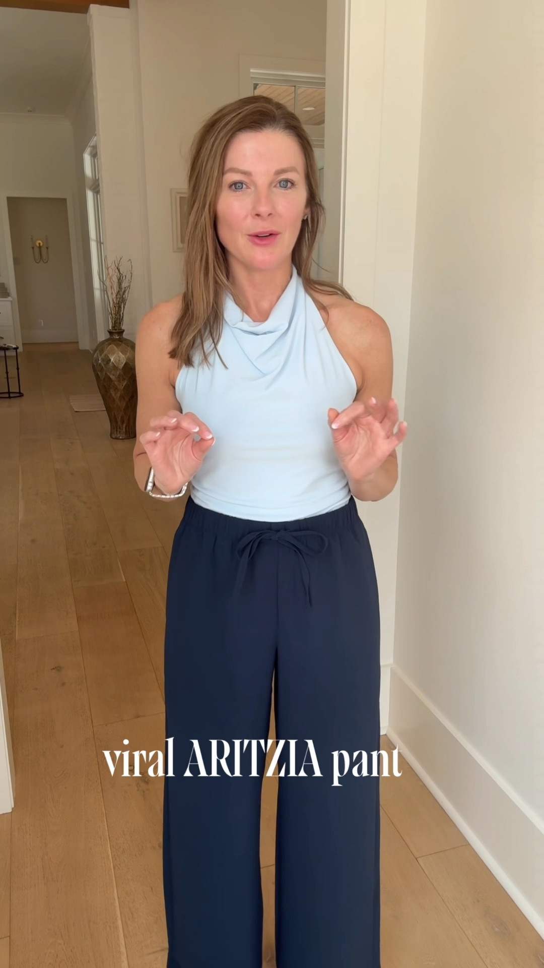 The most travel friendly, wear all day, (but still looked polished) pants you’ll ever find! Pricy but IMO so worth it! 
Also this top is one I want in every color! 
I went with the regular length so I could pair with heels with the longer look, but the drawstring waist allows you to wear higher or lower waisted 👌

Size small for reference 


#LTKTravel #LTKOver40