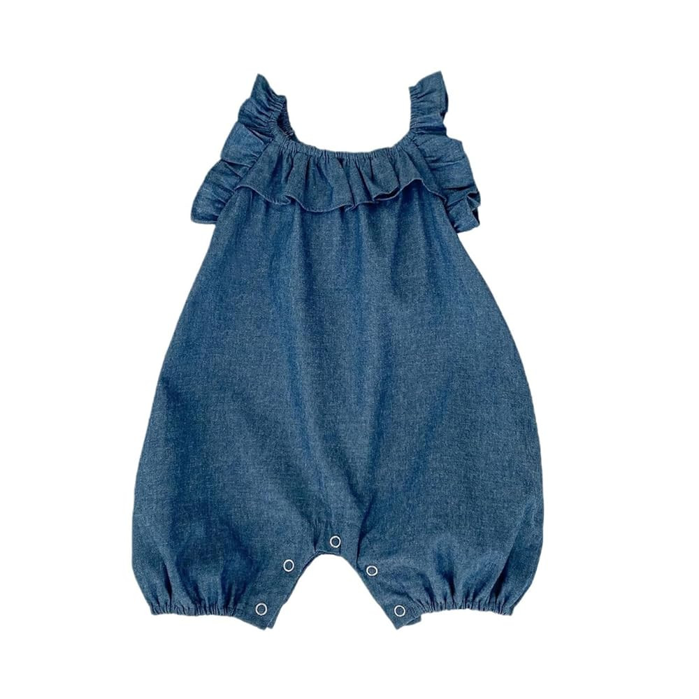HOOLCHEAN Baby Girls' Summer Cotton One Piece Infant Breathable Denim Camisole Romper | Amazon (US)