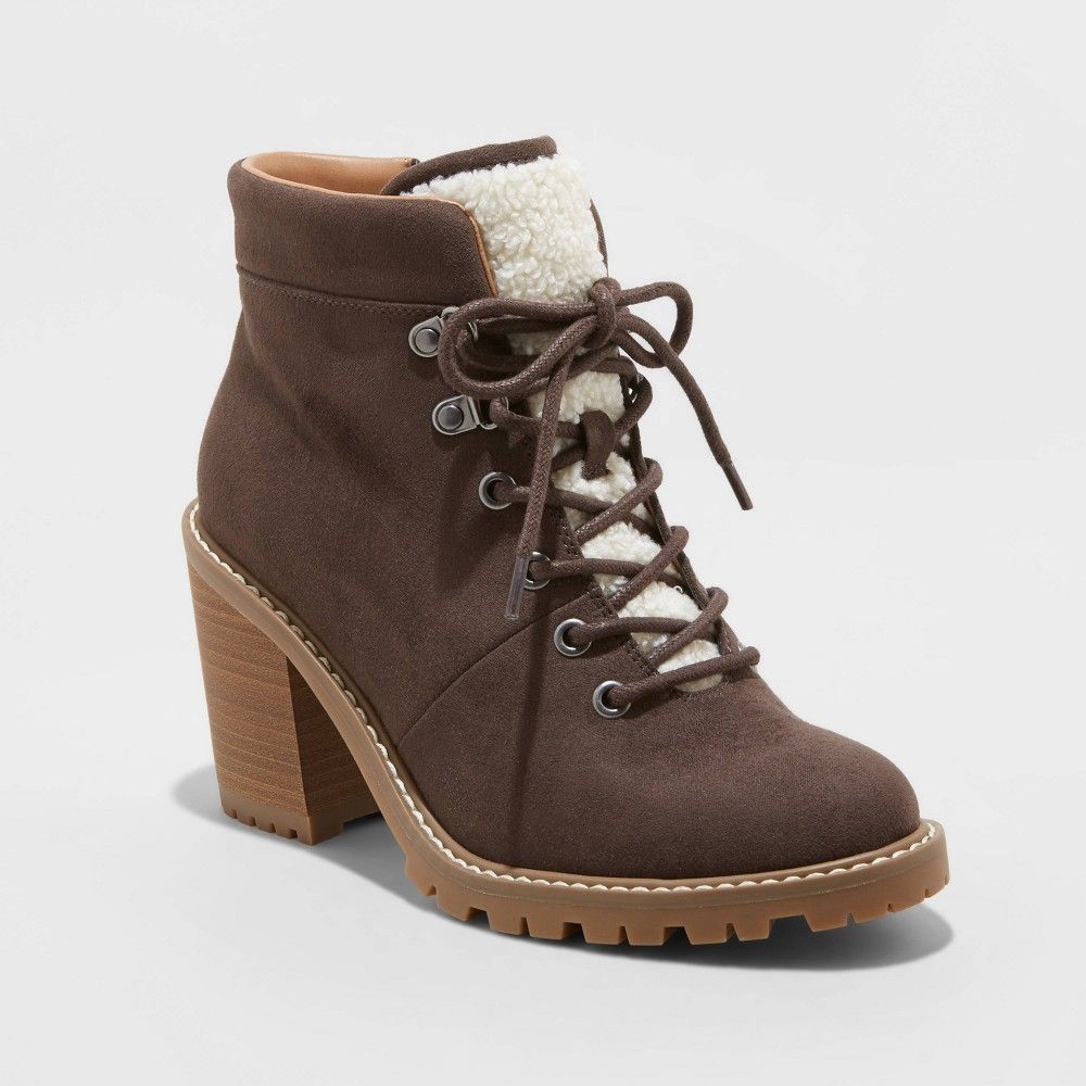 Women's Tipper Heeled Hiking Boots - Universal Thread Gray 7.5 | Target