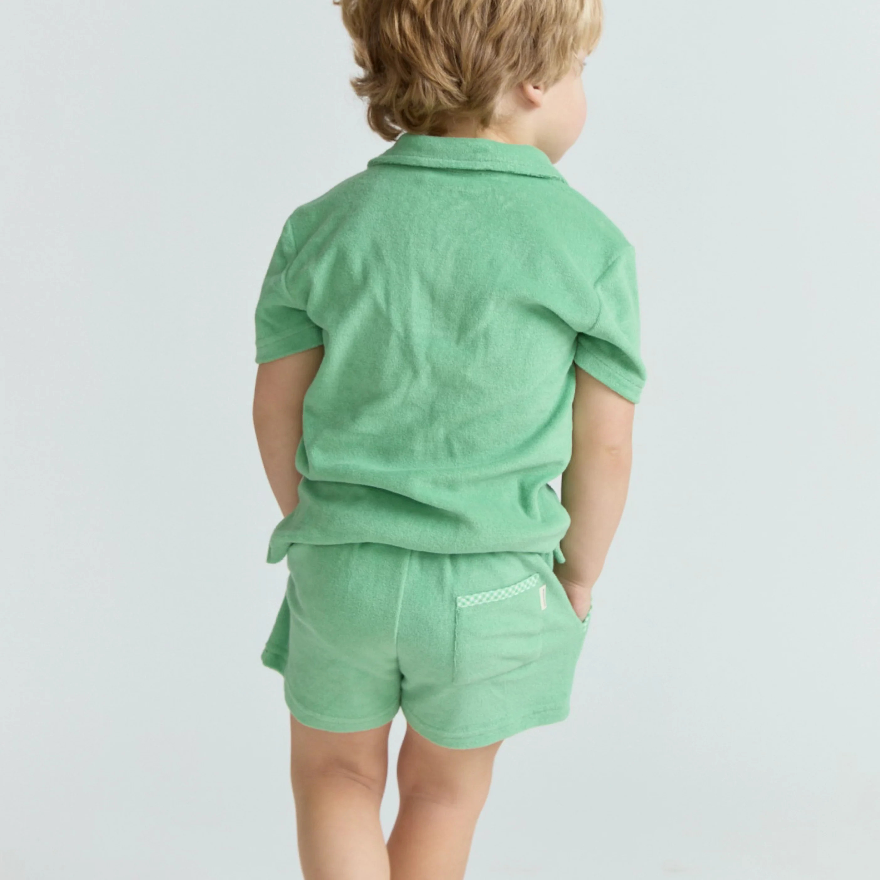 boys gustavia green french terry short | Minnow