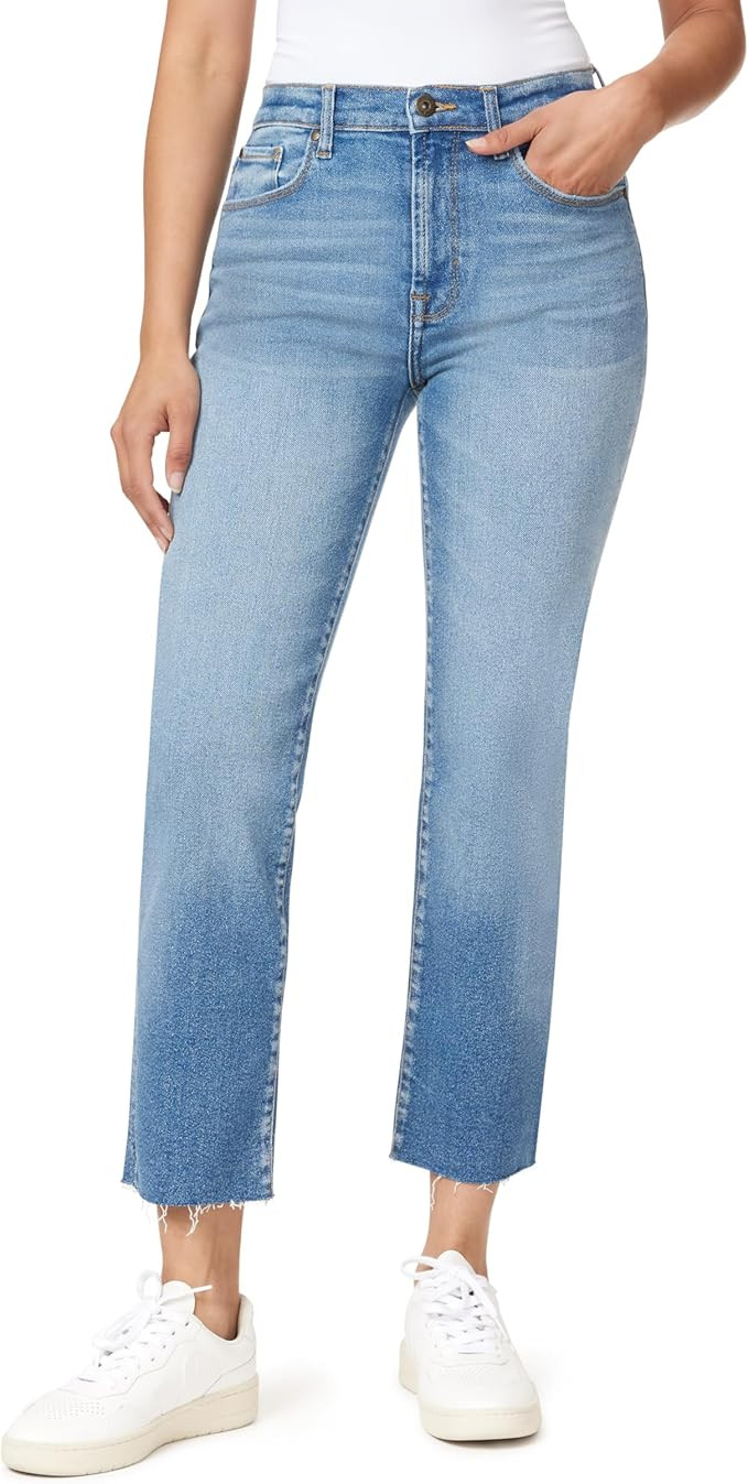 Kensie Jeans Women's The Allie High-Rise Slim Straight Raw Hem 27-Inch Inseam, Sizes 0-16 | Amazon (US)