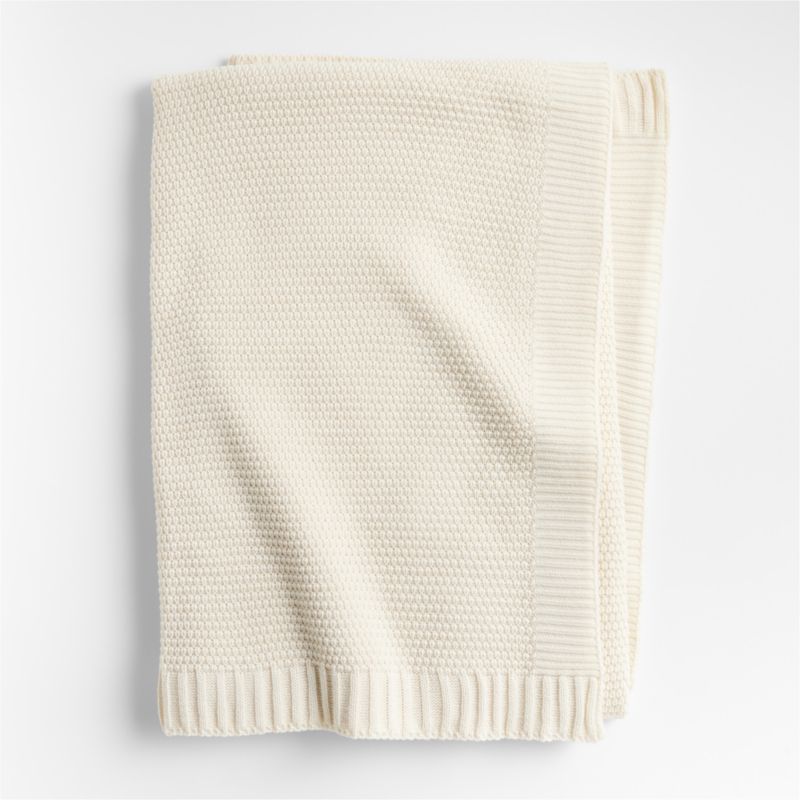Bubble Knit Arctic Ivory Kids Bed Blanket | Crate & Kids | Crate & Barrel