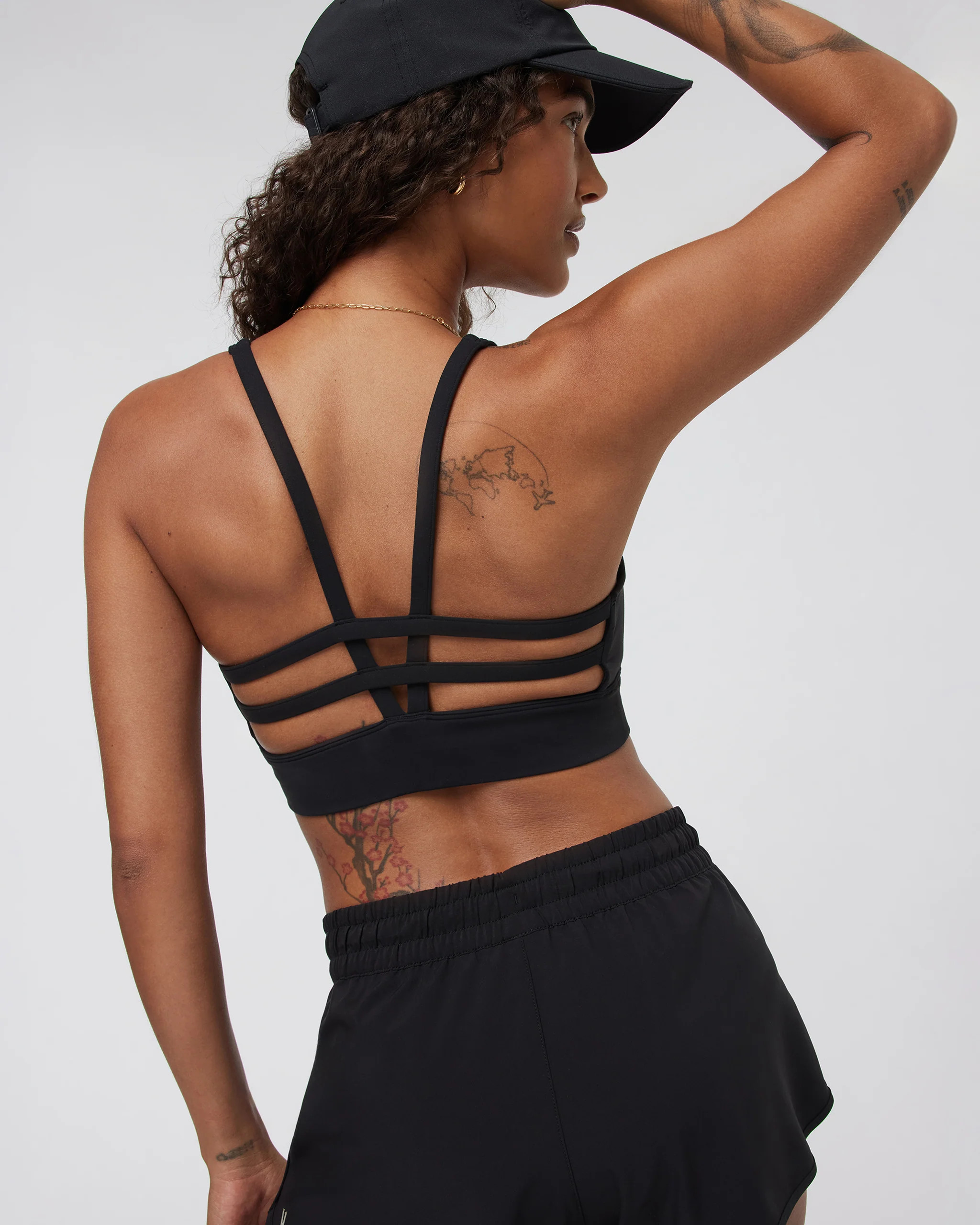Yosemite Longline Bra | Black Strappy Sports Bra | Vuori | Vuori Clothing (US & Canada)