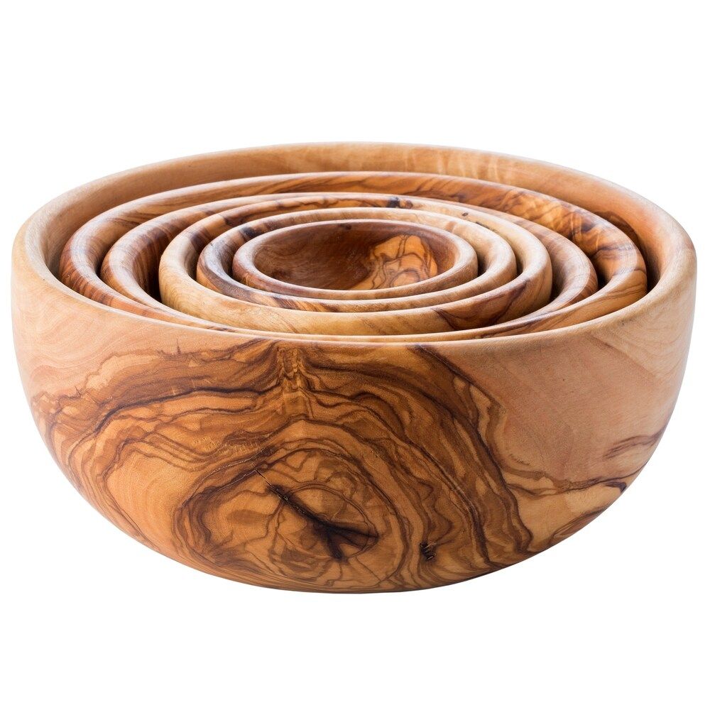 Handmade Olive Wood Nesting Bowls Set of 6 (Tunisia) (Set of 6 Wooden Bowls) | Bed Bath & Beyond