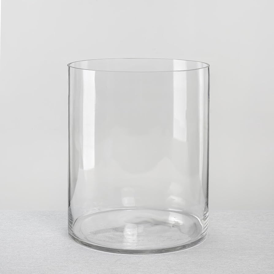 CYS Excel Large Clear Glass Cylinder Vase (H:12" D:10") Flower Vase Centerpieces Hurricane Floati... | Amazon (US)