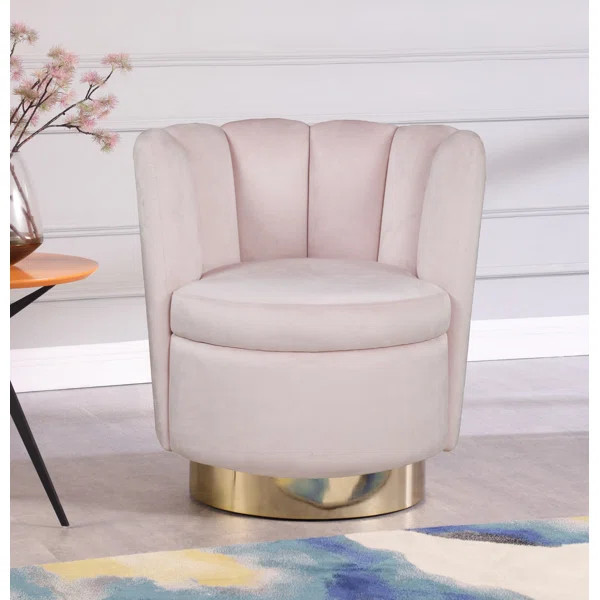 Sonette 30'' Wide Velvet Swivel Barrel Chair | Wayfair North America