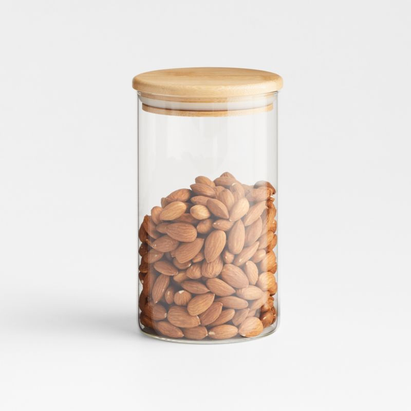 Medium Round Glass Canister with Bamboo Lid + Reviews | Crate & Barrel | Crate & Barrel