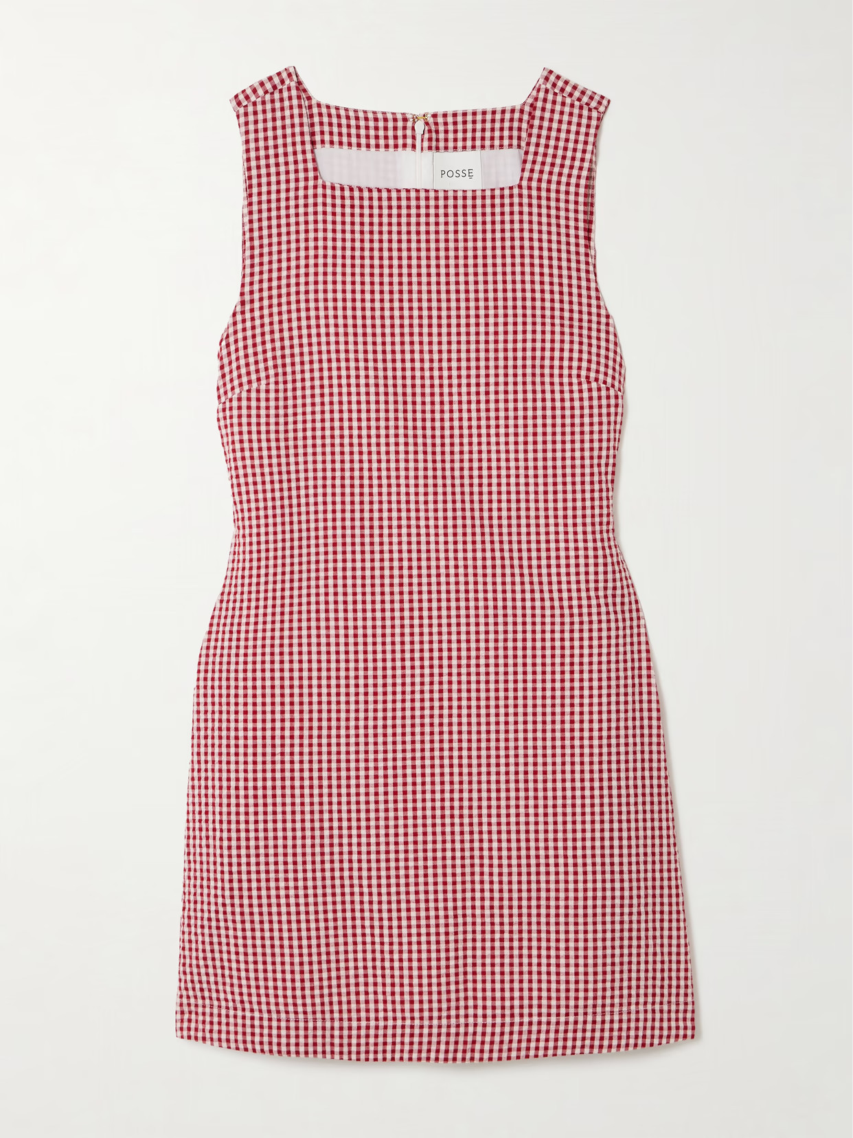 Posse - Emma Gingham Linen-seersucker Mini Dress - Red | NET-A-PORTER (US)