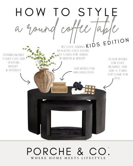 Round coffee table styling 
Kids edition
Modern classic coffee table 
#moodboard #visionboard #porcheandco

#LTKhome #LTKstyletip #LTKFind