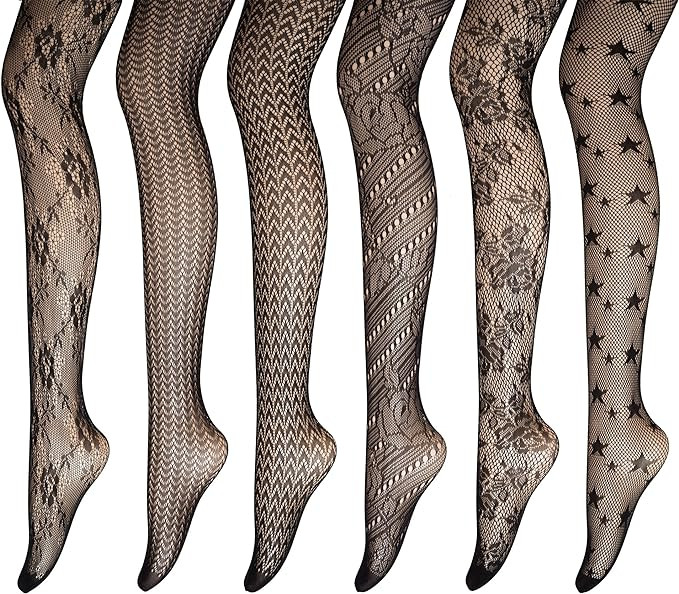 Ulalaza Nude Rhinestone Fishnet Tights Nylon Stockings Pattern Tights Pantyhose Plus Size For Wom... | Amazon (US)