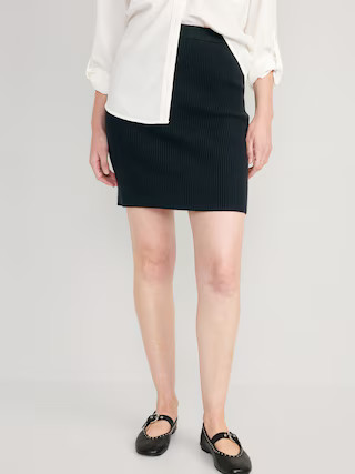 High-Waisted Rib-Knit Mini Skirt for Women | Old Navy (US)