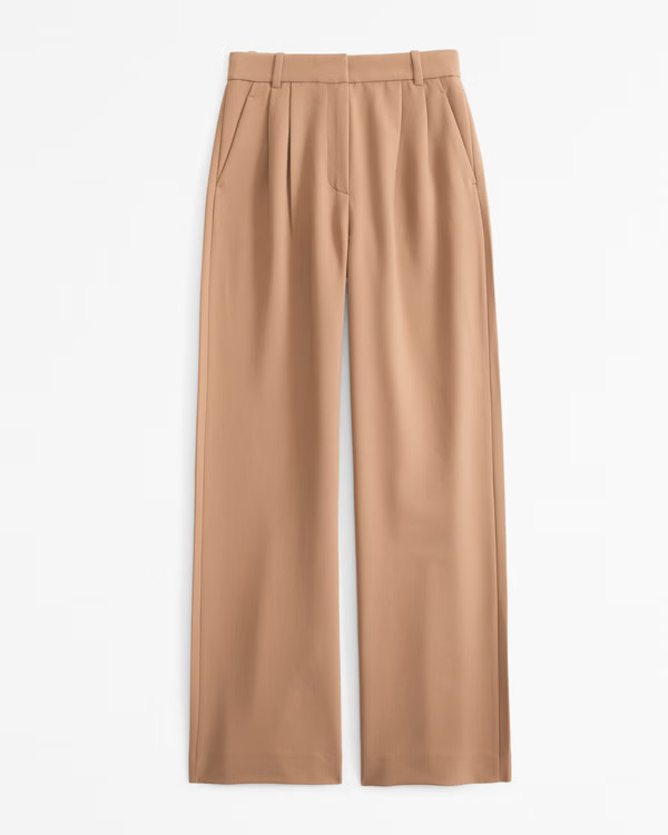 Curve Love A&F Sloane Tailored Wide Leg Pant | Abercrombie & Fitch (UK)