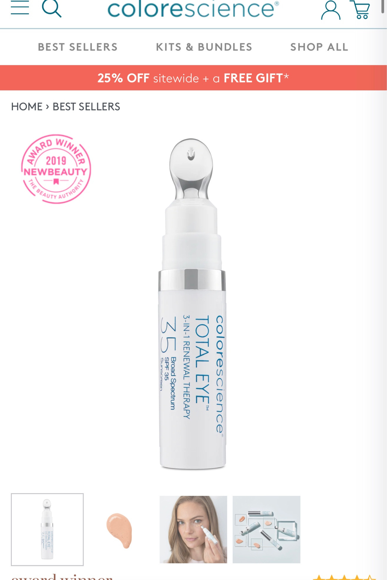 25% off Colorscience total eye renewal therapy. This is what I use under my 
Concealer / My color is medium. Also just if not w wrong makeup but want to cover my under eye slightly!

#LTKbeauty