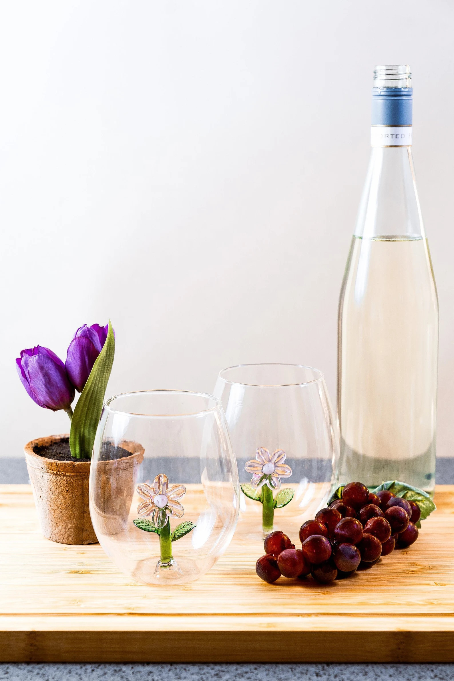 Figural Flower Stemless Wine Glass | Cute Wine Glass | Wine Gift | Wine Glasses | Cocktail Glass ... | Etsy (US)