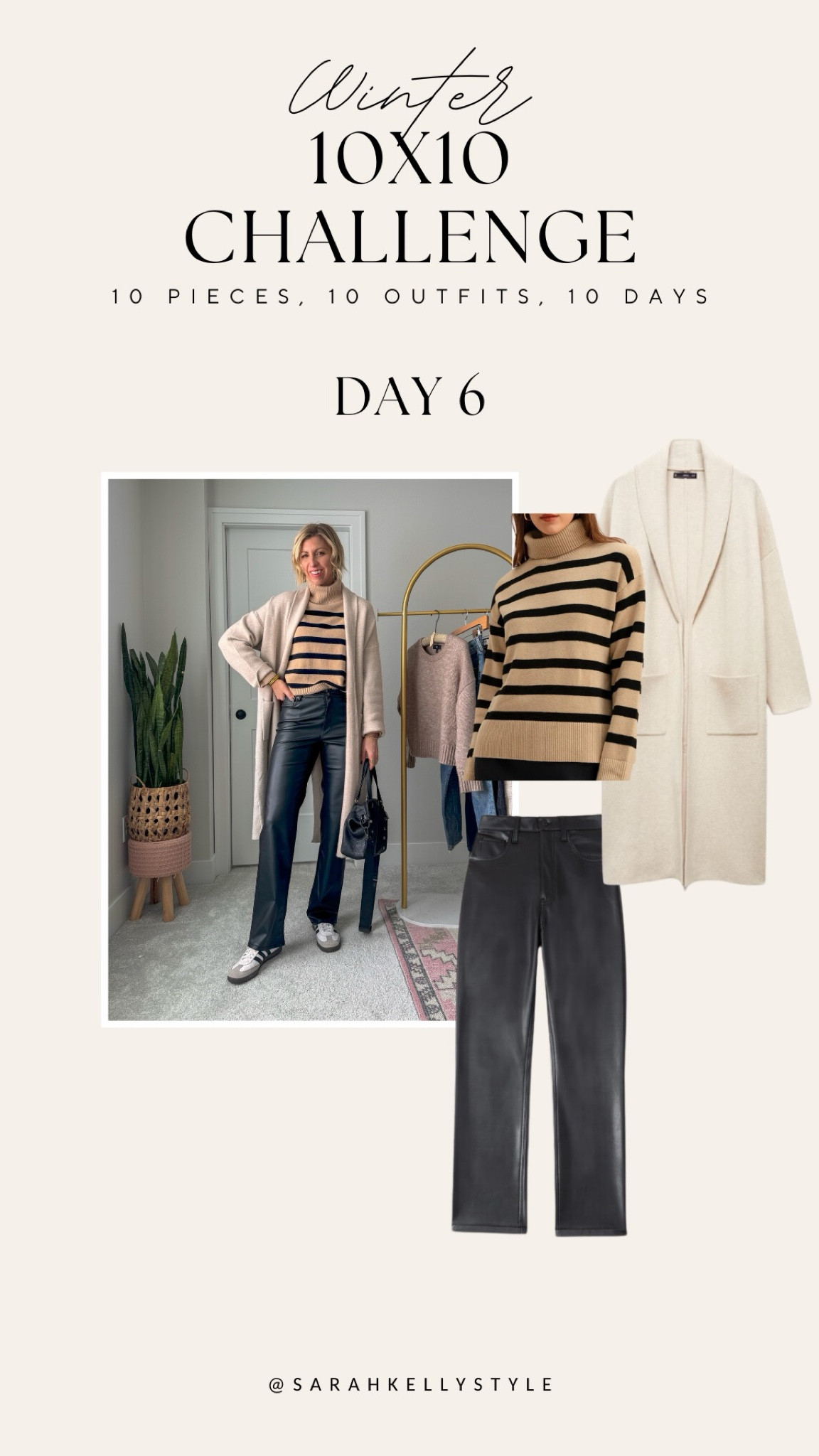 Winter 10x10 Challenge - 10 pieces, 10 outfits, 10 days - Wide Leg Jeans, High Rise Straight Jeans, Vegan Leather Straight Pants, Bouclé Cardigan, Oversized Wool-Cotton Sweater, Lightweight Cashmere Turtleneck Sweater, Mid Rise Straight Jeans, Stripe Sweater, Oversized Knitted Coat, Chambray Shirt

#LTKstyletip #LTKover40 #LTKSeasonal