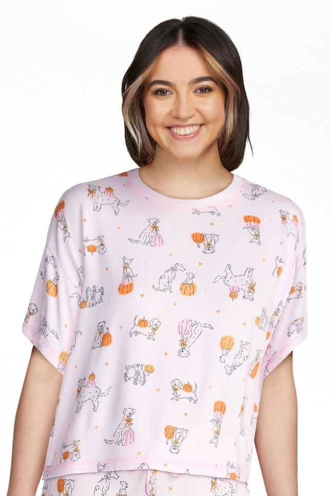 Way to Celebrate Women's Hacci Knit Short Sleeve Sleep Top, Sizes XS to 3X | Walmart (US)