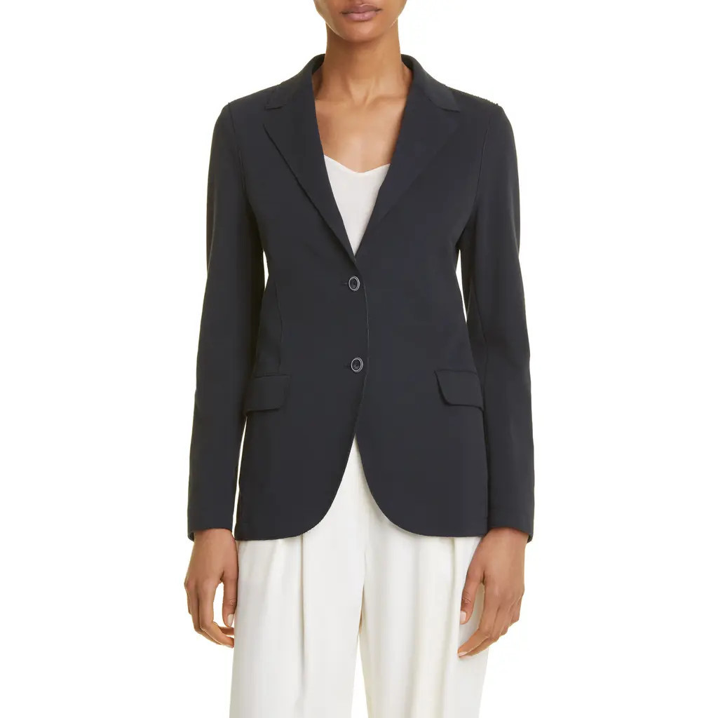 Eleventy Single Breasted Cotton Blend Blazer in 11 - Navy at Nordstrom, Size 0 Us | Nordstrom