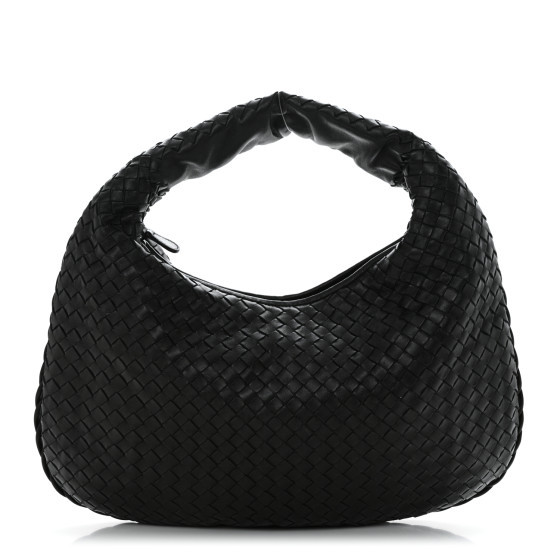 Nappa Intrecciato Medium Veneta Hobo Black | FASHIONPHILE (US)