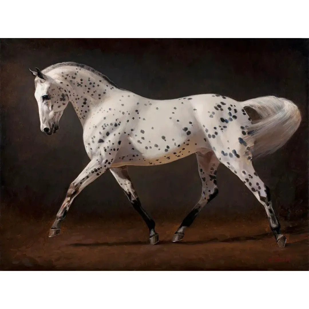 Spotted Horse Painting Oil on Canvas | Chairish