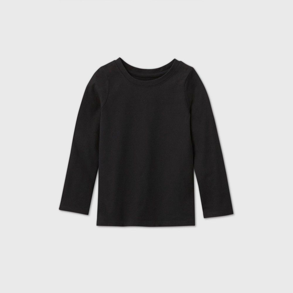 Toddler Girls' Solid Long Sleeve T-Shirt - Cat & Jack Black 4T | Target