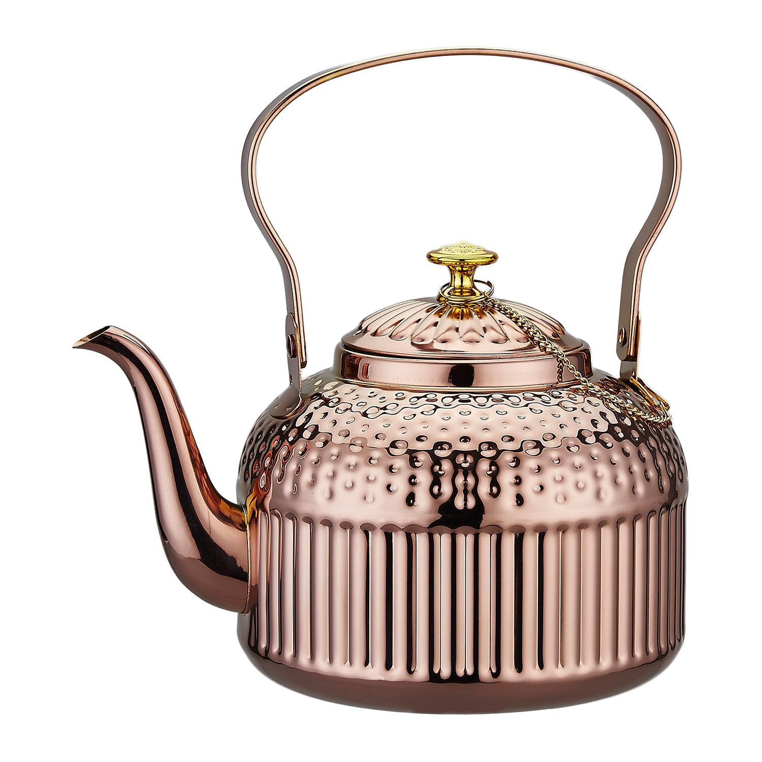 SANQIAHOME Antique 1.2L (40Oz) Stainless Steel Teapot with Infuser copper | Amazon (US)