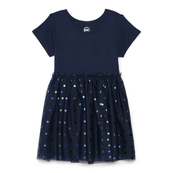 Wonder Nation Girls Tutu Dress with Short Sleeves, Sizes 4-18 & Plus | Walmart (US)