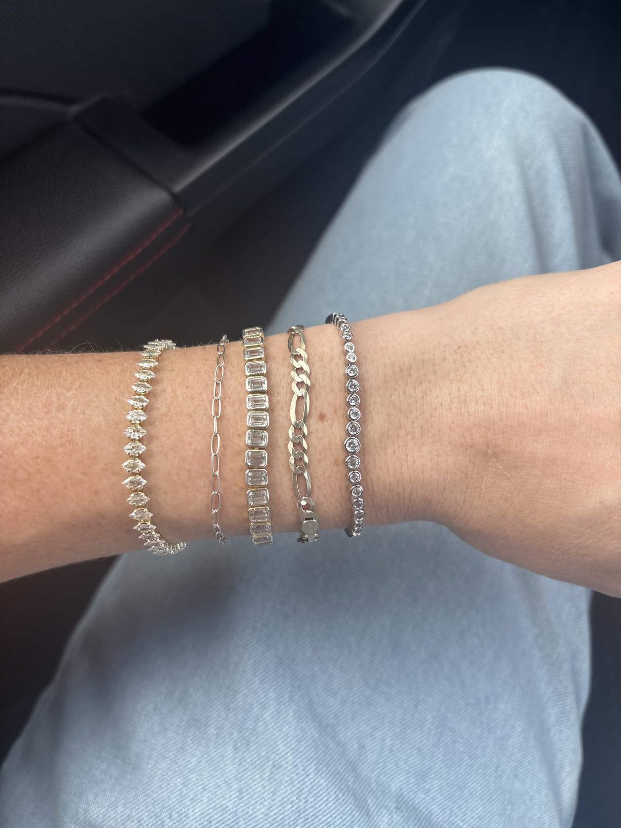 PAVOI 14K Gold Plated Tennis Bracelets for Women, Bezel Set CZ Bracelet | Amazon (US)