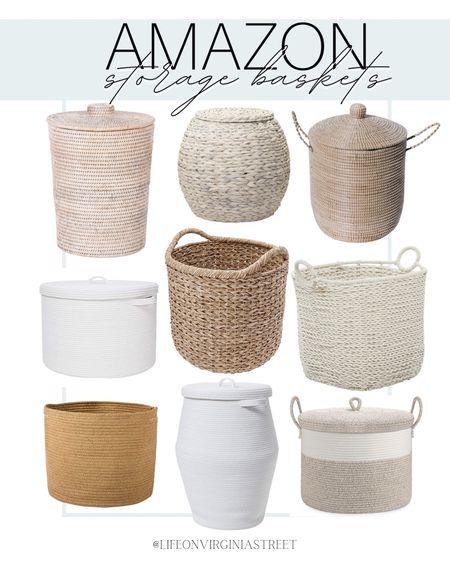 Amazon storage basket roundup! Lots of different styles and colors to choose from! Loving these ones! 

amazon, amazon storage, coastal home decor, organization, living room decor, home decor, coastal style, woven basket, laundry basket, beach house decor, amazon finds 

#LTKSeasonal #LTKFind #LTKhome