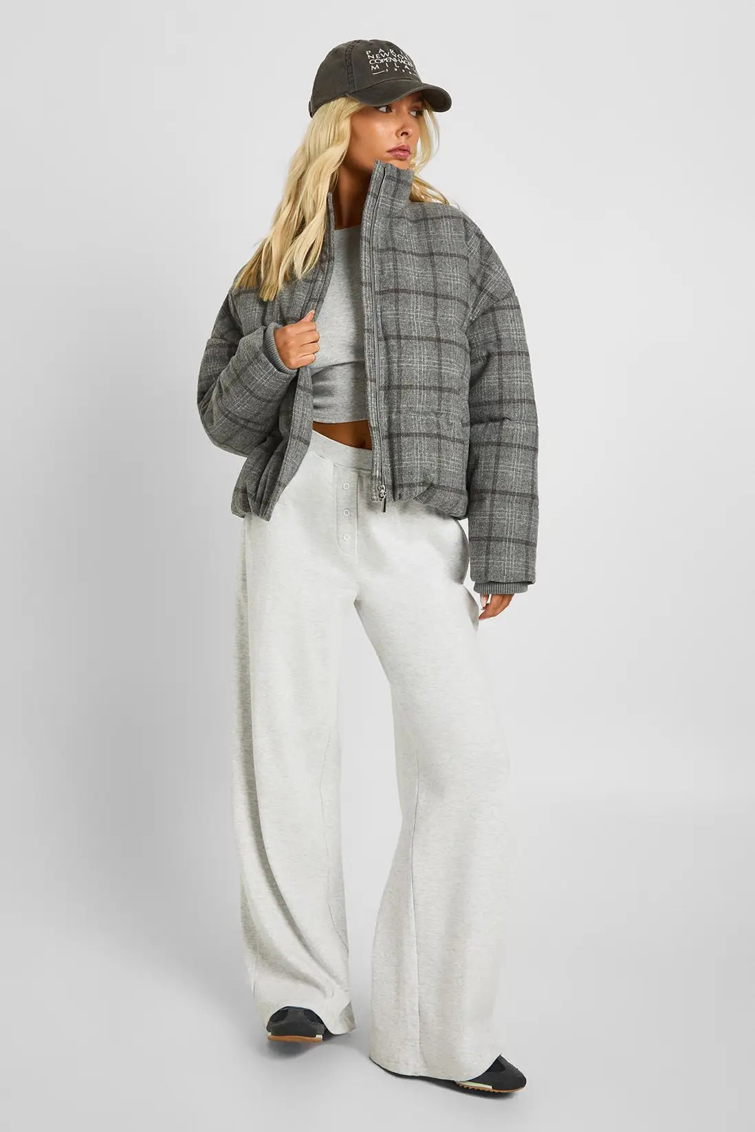 Check Puffer Jacket | boohoo (US & Canada)