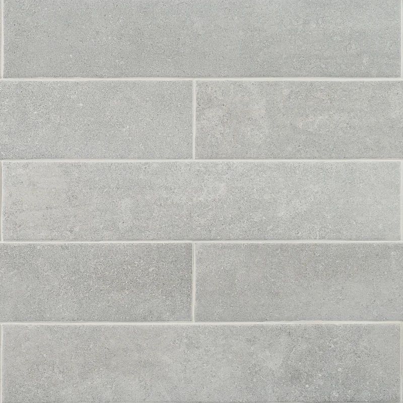 Gray Sanskrit 4" x 19" Porcelain Patterned Subway Wall & Floor Tile | Wayfair Professional