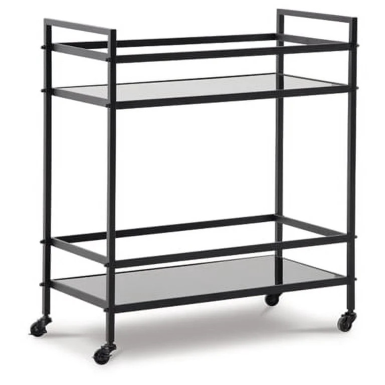 Signature Design by Ashley Contemporary Kailman Bar Cart  Black | Walmart (US)