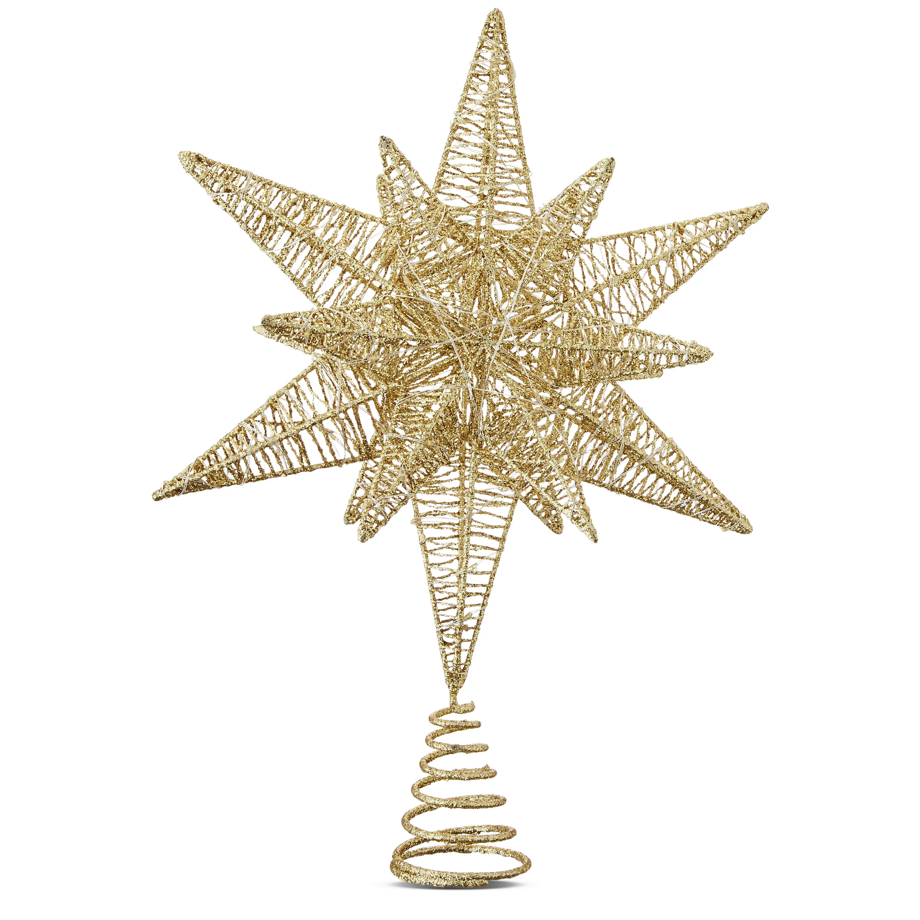 LED Star Christmas Tree Topper, Champagne Gold, 15.5", by Holiday Time | Walmart (US)