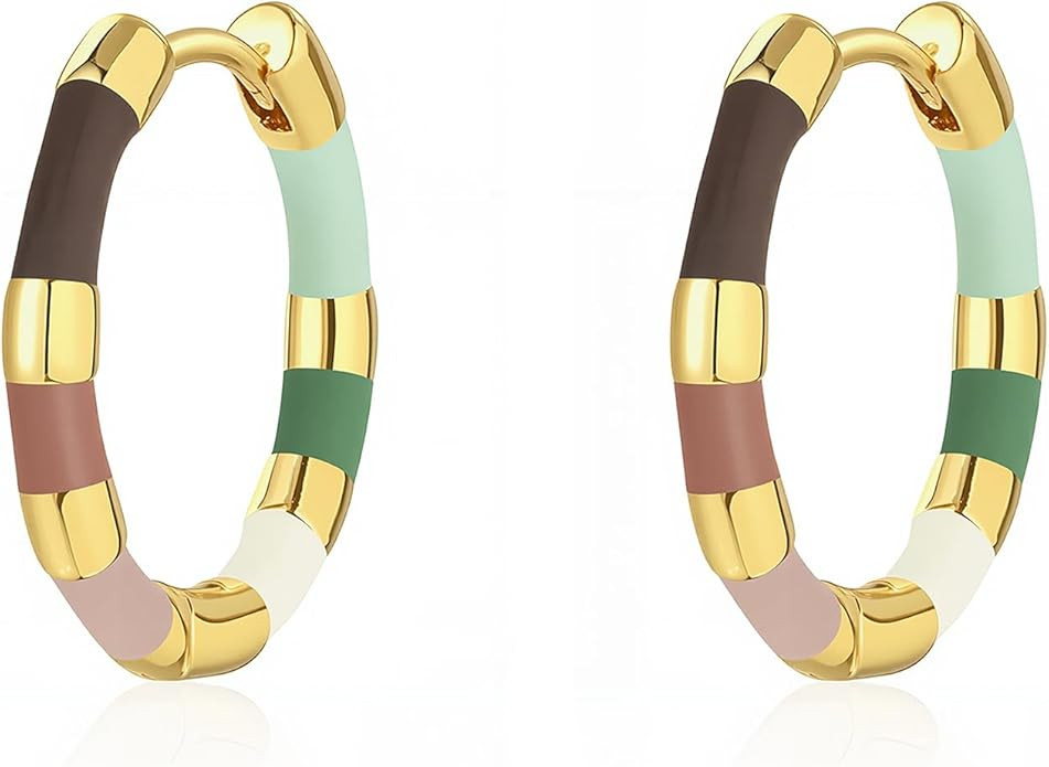 Milan Chiva 14K Gold Plated Small Huggie Dangle Earrings | Lightweight Trendy Heart Dainty Jewelr... | Amazon (US)
