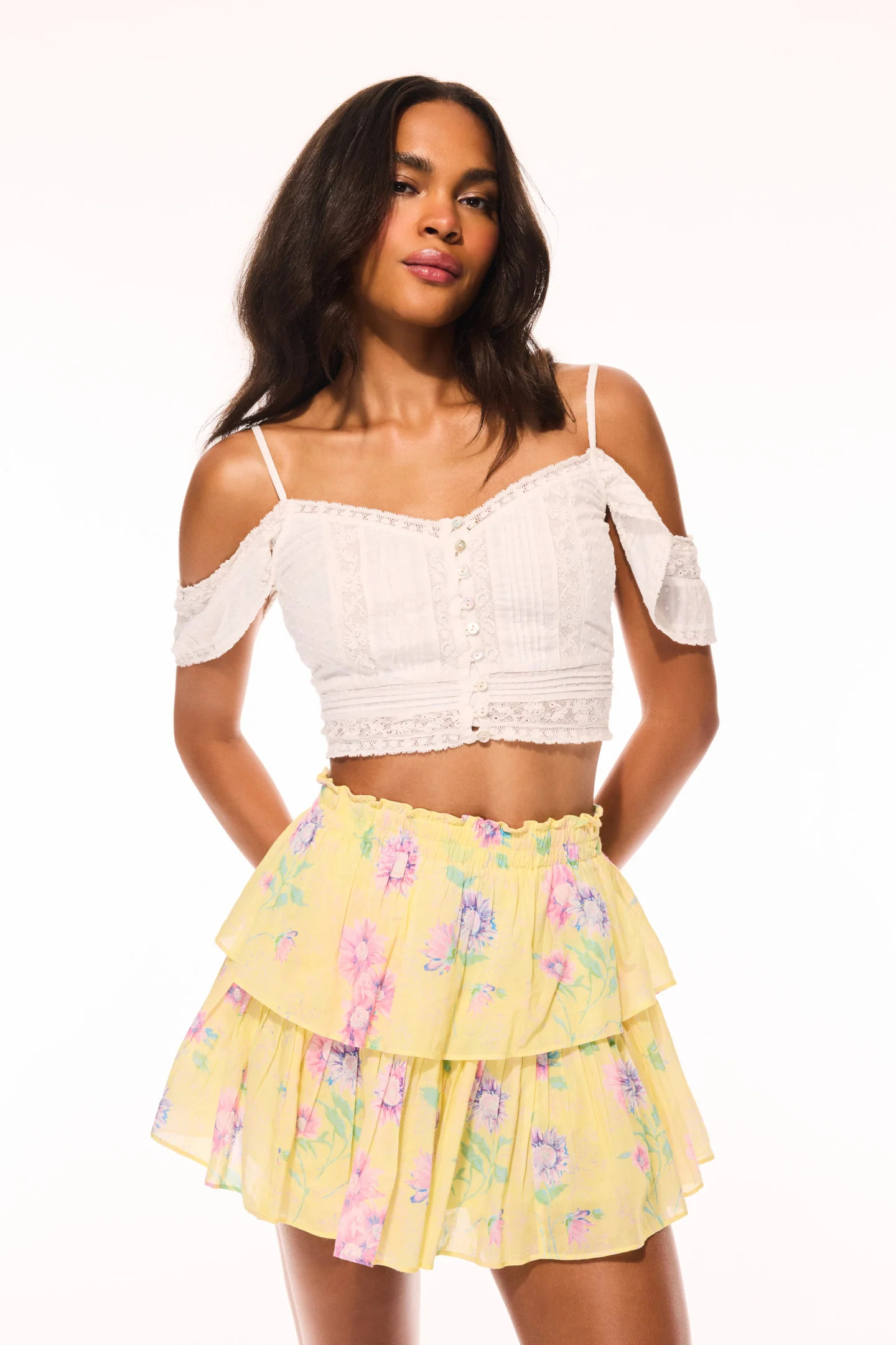 Ruffle Mini Upcycled Cotton Skirt | LoveShackFancy