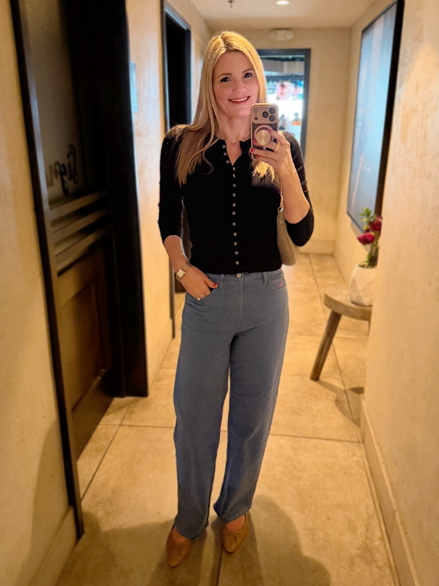 Dinner date outfit from last night! Cerulean blue Devil Wears Prada Old Navy jeans- I sized down one. Top in size small.

#LTKootd #LTKOver40 #LTKTall