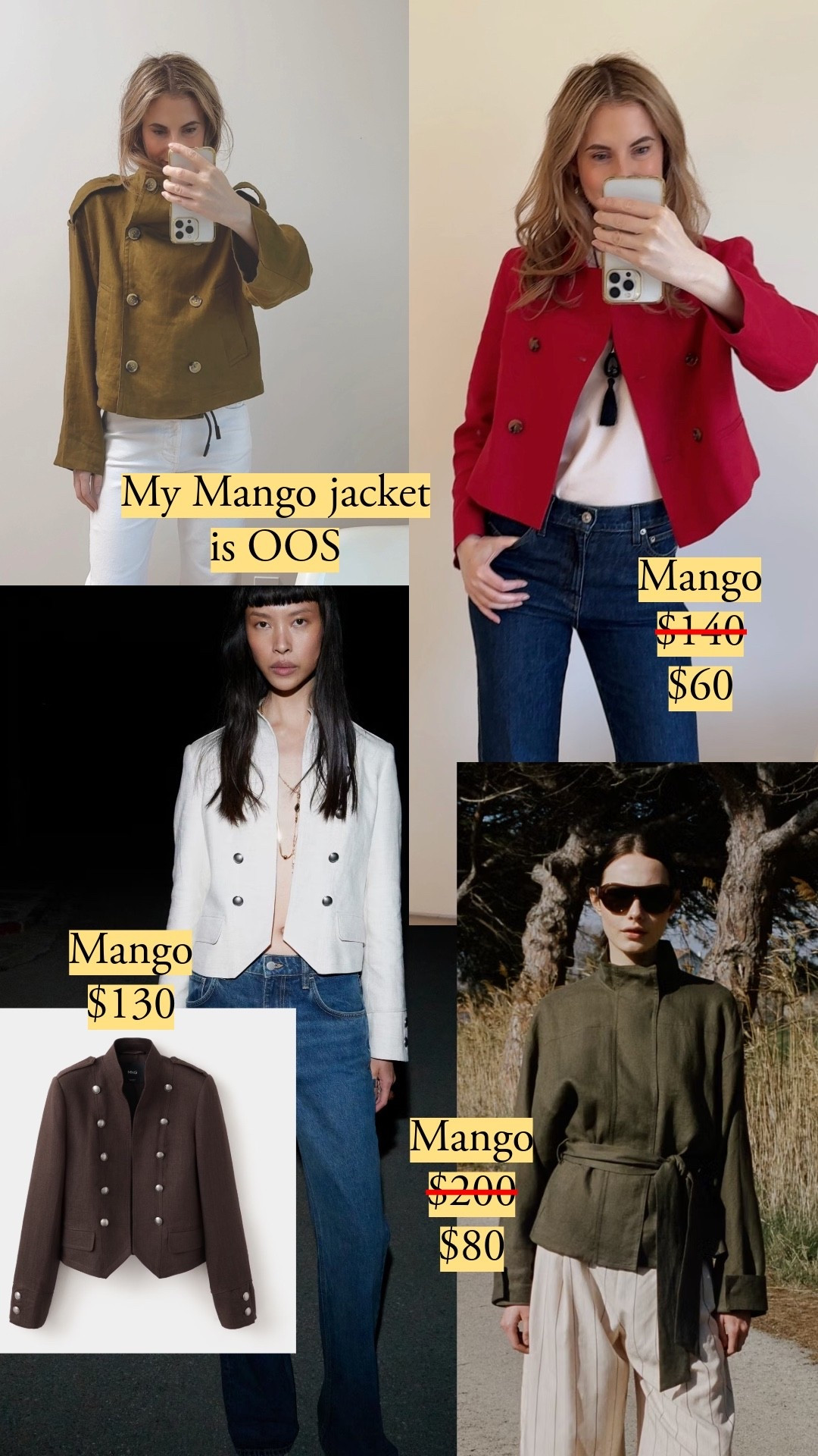 Love a structured breezy jacket for summer – I usually wear them as tops. My olive green linen jacket is OOS, so here are alternatives, some ready for fall. Note that my red jacket does come in olive green! It's very fitted. I'm wearing size small, my usual size. Size up if you're in between. amo, amo friday, stripes, linen blazer, blazer, linen, linen jacket, jacket, double-breasted, trench coat, cotton blend, massimo dutti, leather jacket, suede, cape jacket, leather shirt, detail trench coat. button trench coat, necklace, T-Shirt, crew neck T-Shirt, Uniqlo, AYR

#LTKootd