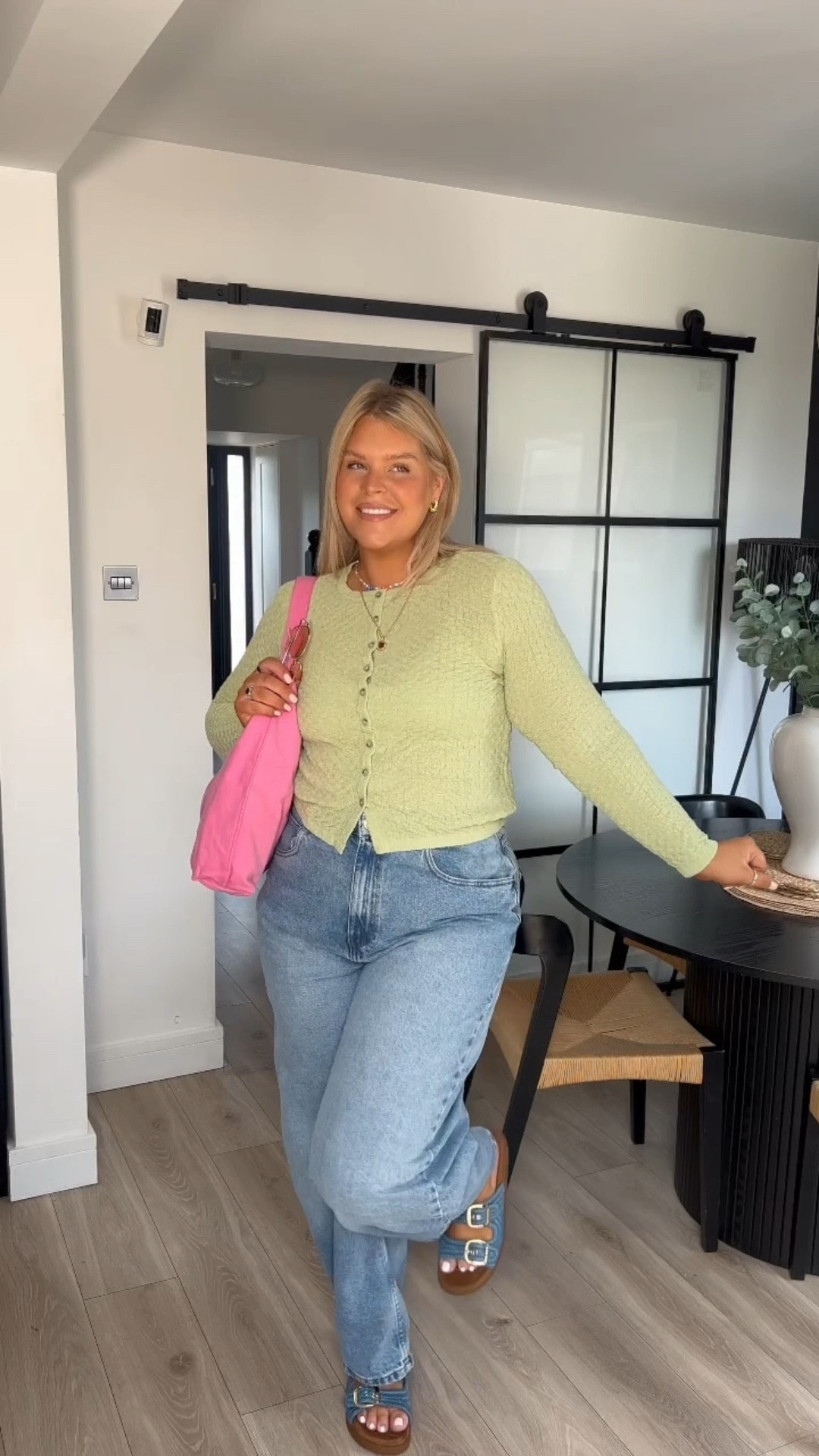 I think I have found the most perfect jeans!! ASOS. Light wash jeans. Curve jeans. Plus size jeans. Jeans and nice top. Cardigan. Green and pink. Link bag. Steve Madden. Kaii. And other stories. Mum style. Post partum outfit. Summer style. 

#LTKcurves #LTKstyletip #LTKsummer