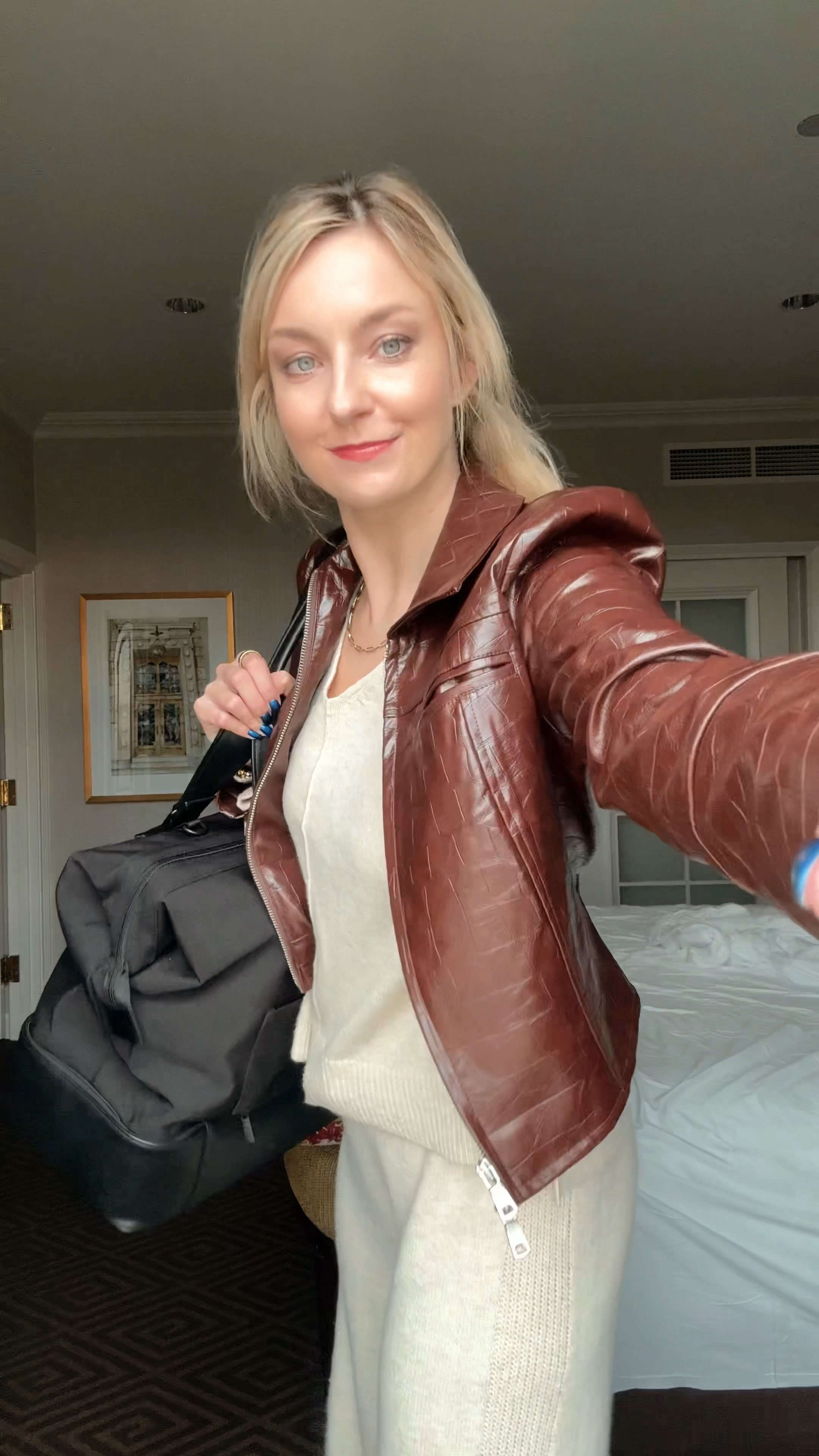 Roadtrip travel set - super comfy, warm and on sale! 
Top- XS, pants- S
Travel outfit, loungewear, fall outfit, fall fashion, pullover sweater, knit sweater, knit pants, two piece set, lounge set, brown jacket, fall jacket, leather jacket, Adidas samba, brown sneakers, fall sneakers, beis weekender 

#LTKStyleTip #LTKVideo #LTKCyberWeek
