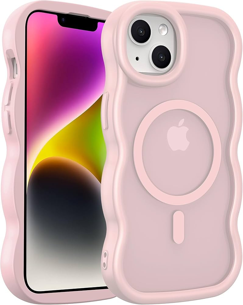 Cute Magnetic for iPhone 14 Case: [Curly Wave Edge] [Compatible with MagSafe] [Curly Wave Edge] [... | Amazon (US)