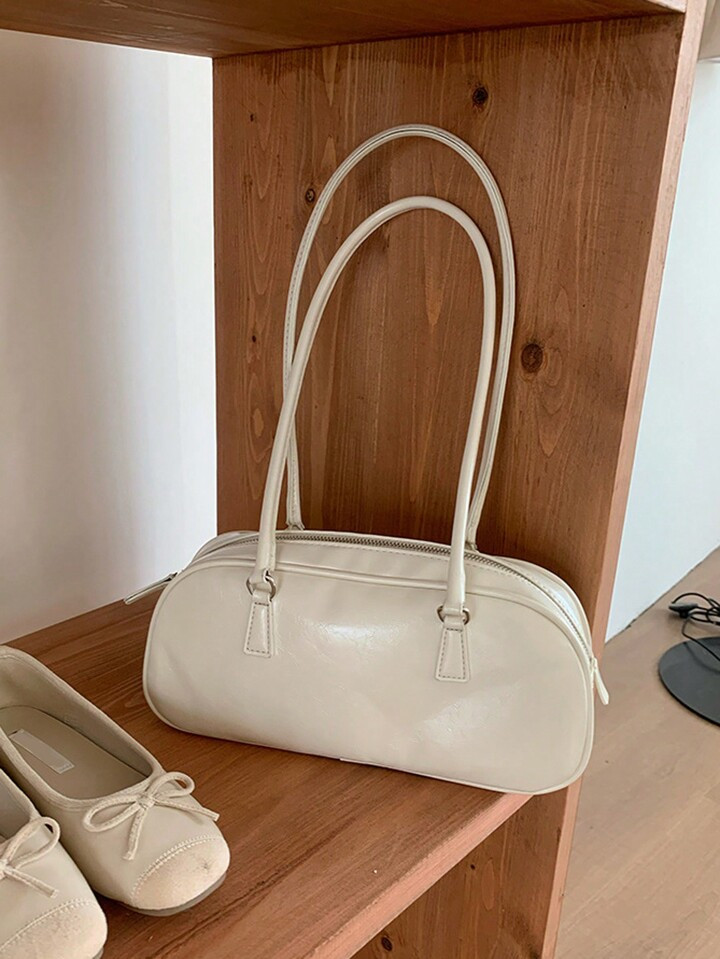 Ballet-Style Silver Tote Bag For Women With Shoulder Strap And Hand Strap, Spring/Summer Commuter... | SHEIN