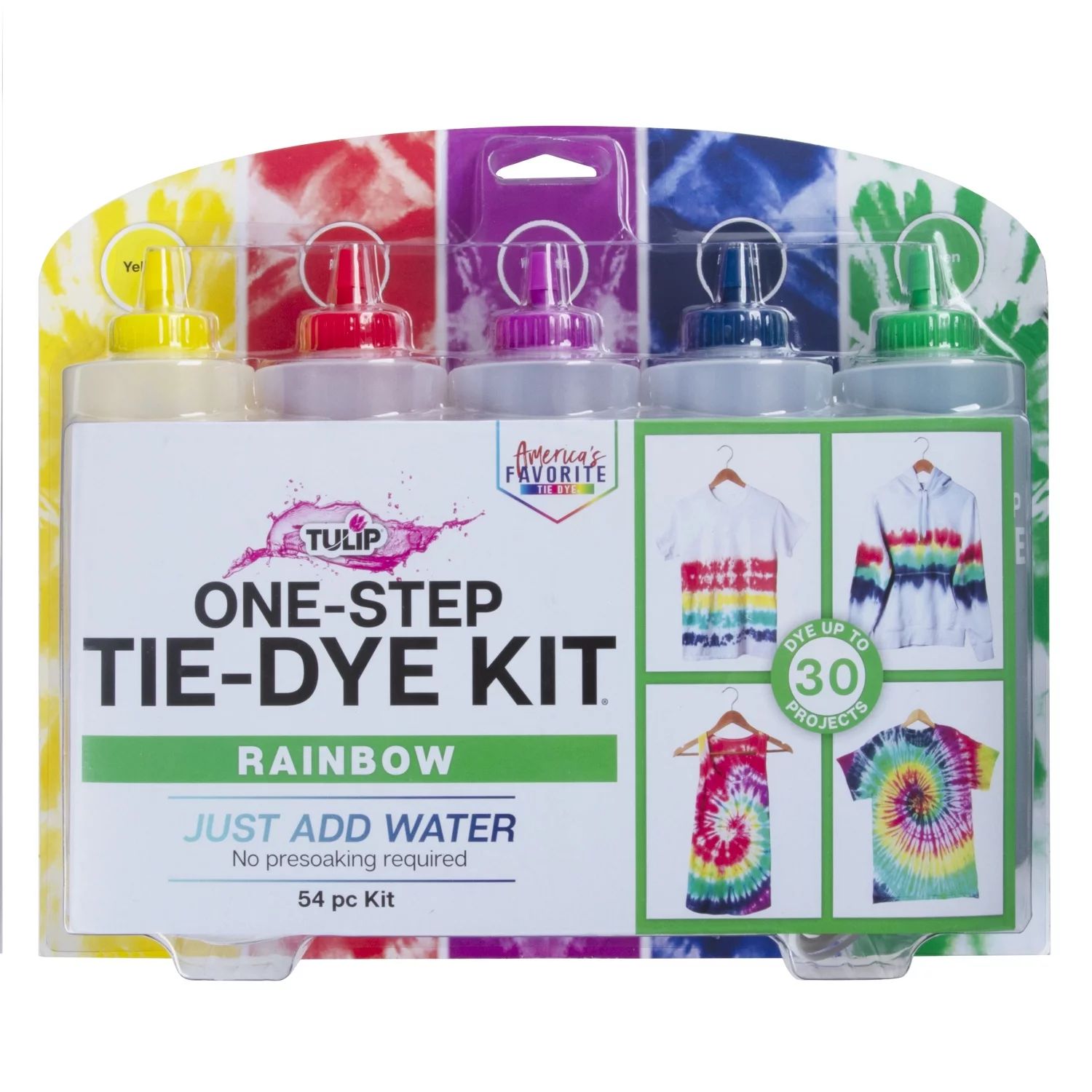 Tulip 5 Color One-Step Tie-Dye Kit Rainbow, Bright Colors - Walmart.com | Walmart (US)