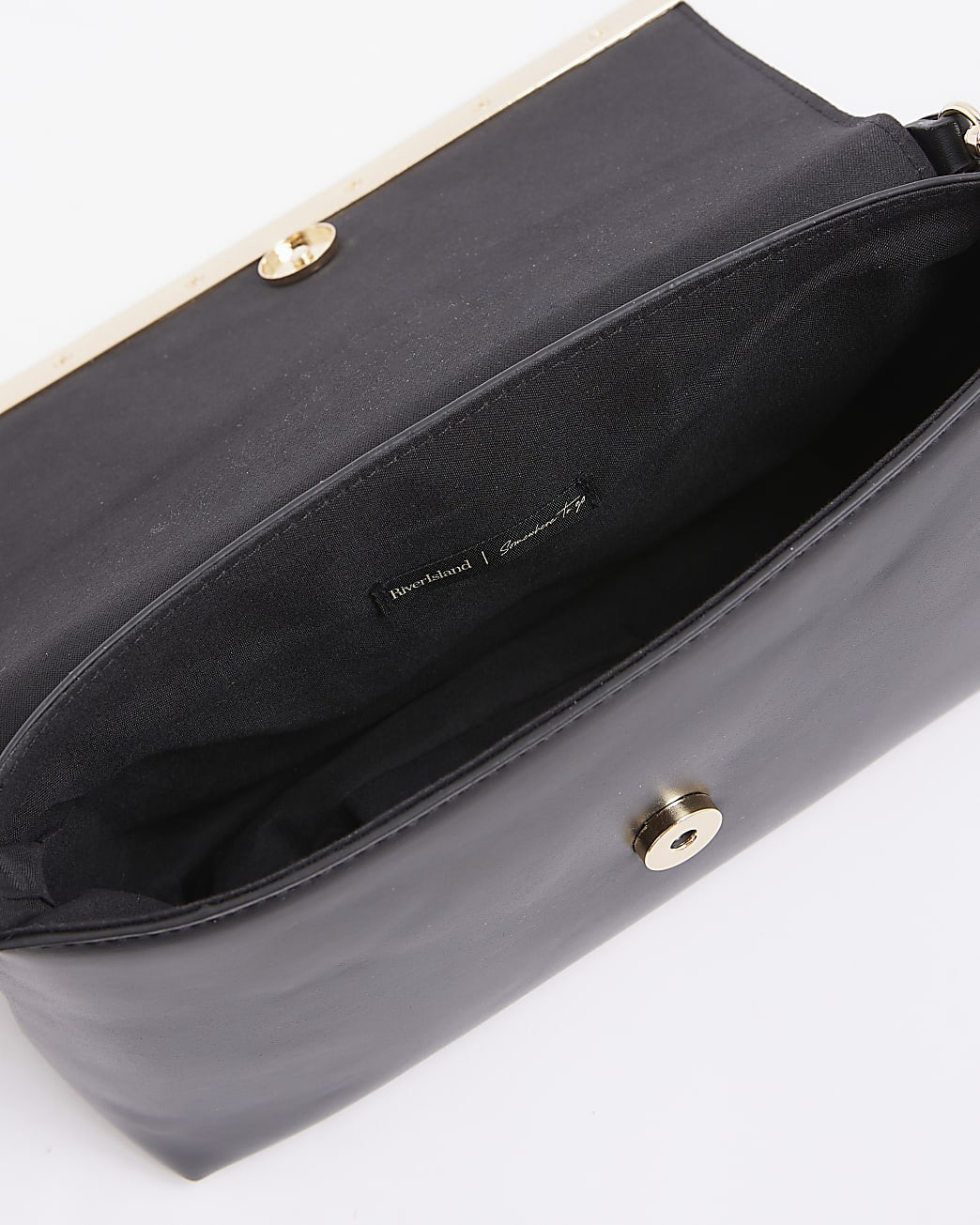 Black Bar Front Clutch Bag | River Island UK & IE