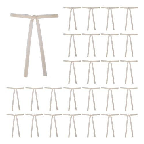 Meseey 30 Pcs White Velvet Christmas Bows 5 x 7 Inch Rustic Vintage Wedding Velvet Ribbon Gift Bows for Tree Wreath Garland Home Decor Indoor Outdoor Decorations (White) | Amazon (US)