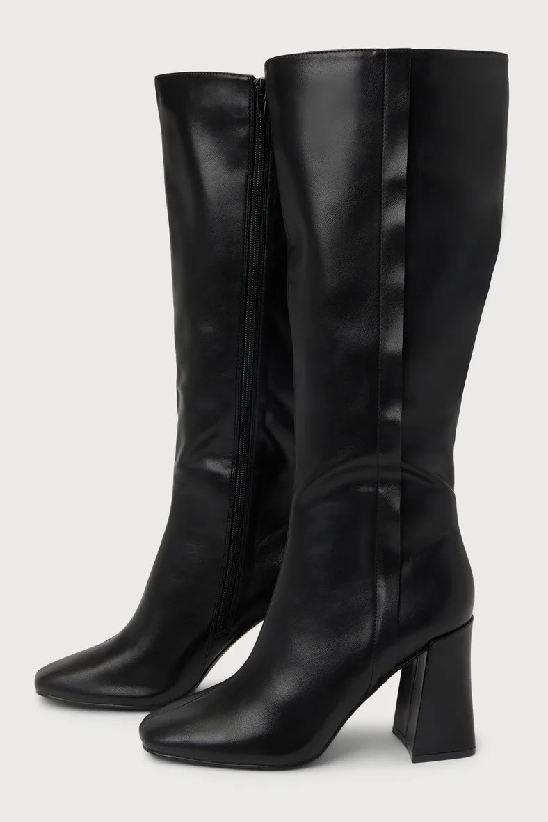 Magnolia Black Square Toe Knee-High Boots | Lulus