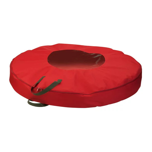 Honey Can Do 36-Inch Holiday Wreath Storage With Handles, Red - Walmart.com | Walmart (US)