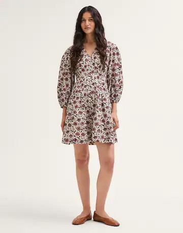 V-Neck Pintuck Mini Dress | Madewell