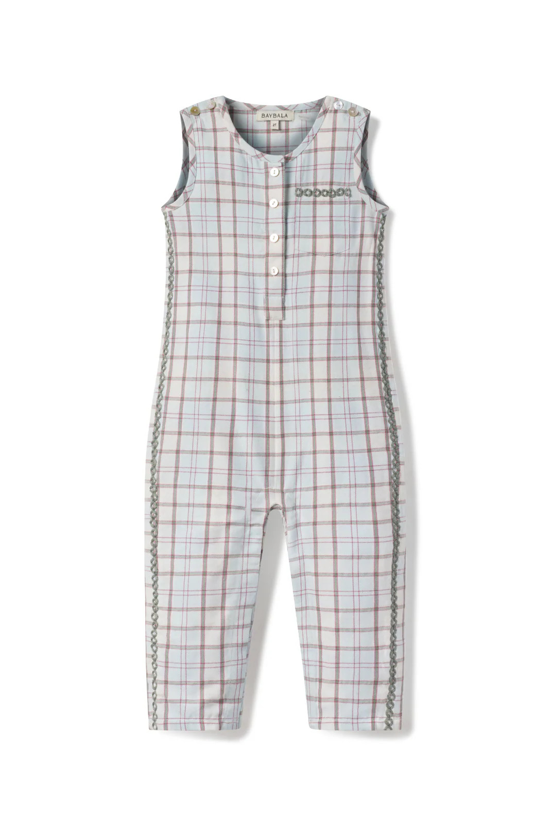 Jonathan Romper in Powder Plaid | Baybala