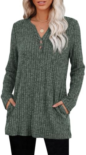 0FEEFAN Long Sleeve Shirts for Women Crewneck Tunic Tops Loose Fit S-3XL | Amazon (US)