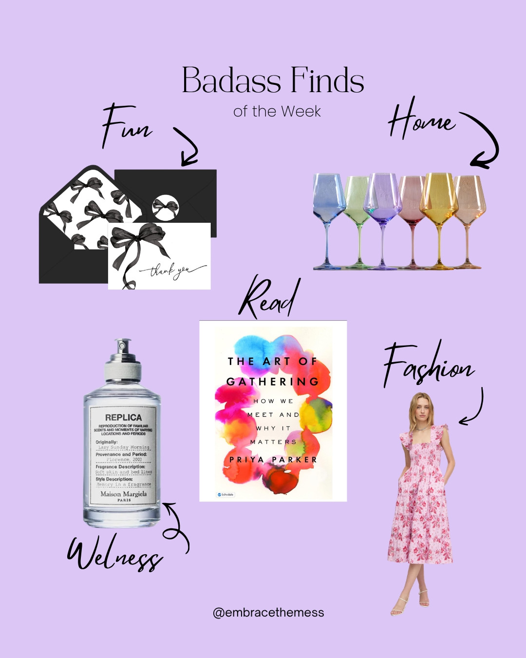 Pretty little finds for romanticizing everyday life ✨ Colorful glassware, a dreamy dress, a cozy fragrance, stationery, and a book worth adding to your list.

#LTKdayinmylife #LTKselfcare #LTKstorytime