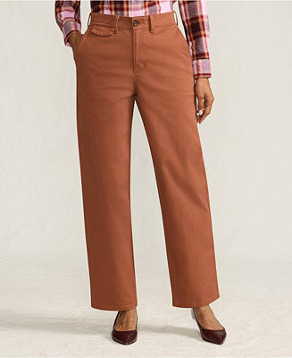 Women's Chino High Rise Rail Straight Leg Pants | Macy's